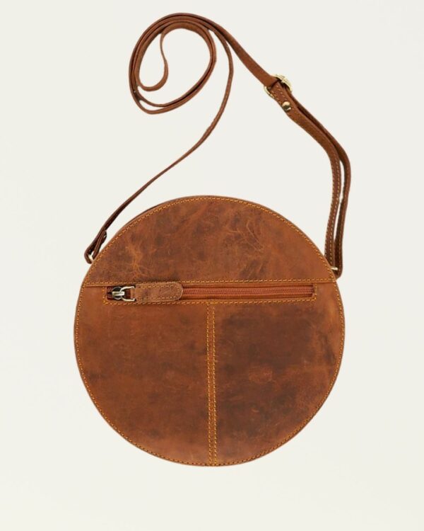 Vintage Handtasche klein | Rund Naturleder