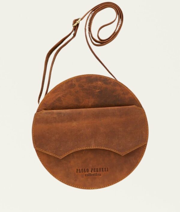 Vintage Bag aus Naturleder Damen Boho Umhängetasche Braun