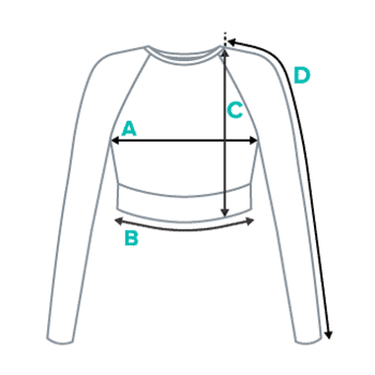 Boho Chic Crop Top Langarm Größe abmessen anleitung