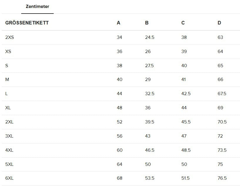 Crop Top Boho Langarm Größentabelle