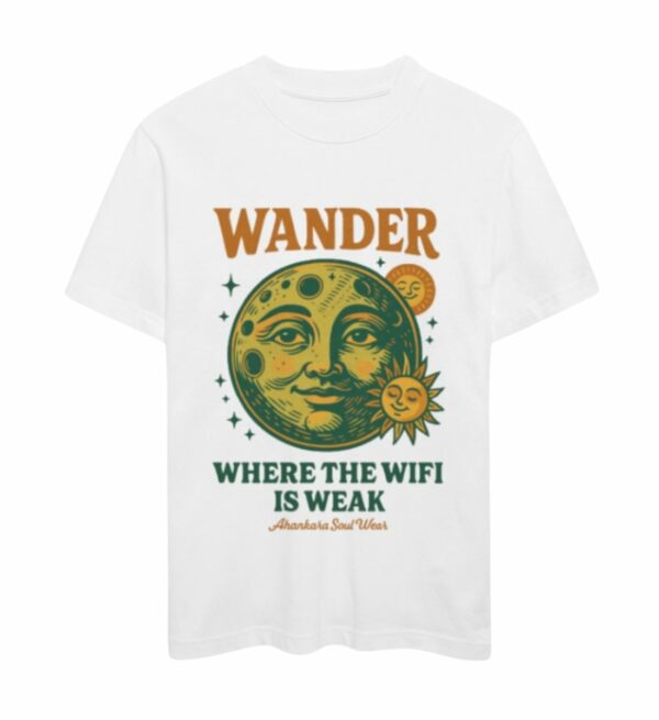 Retro T Shirt mit Wander Print Weiß