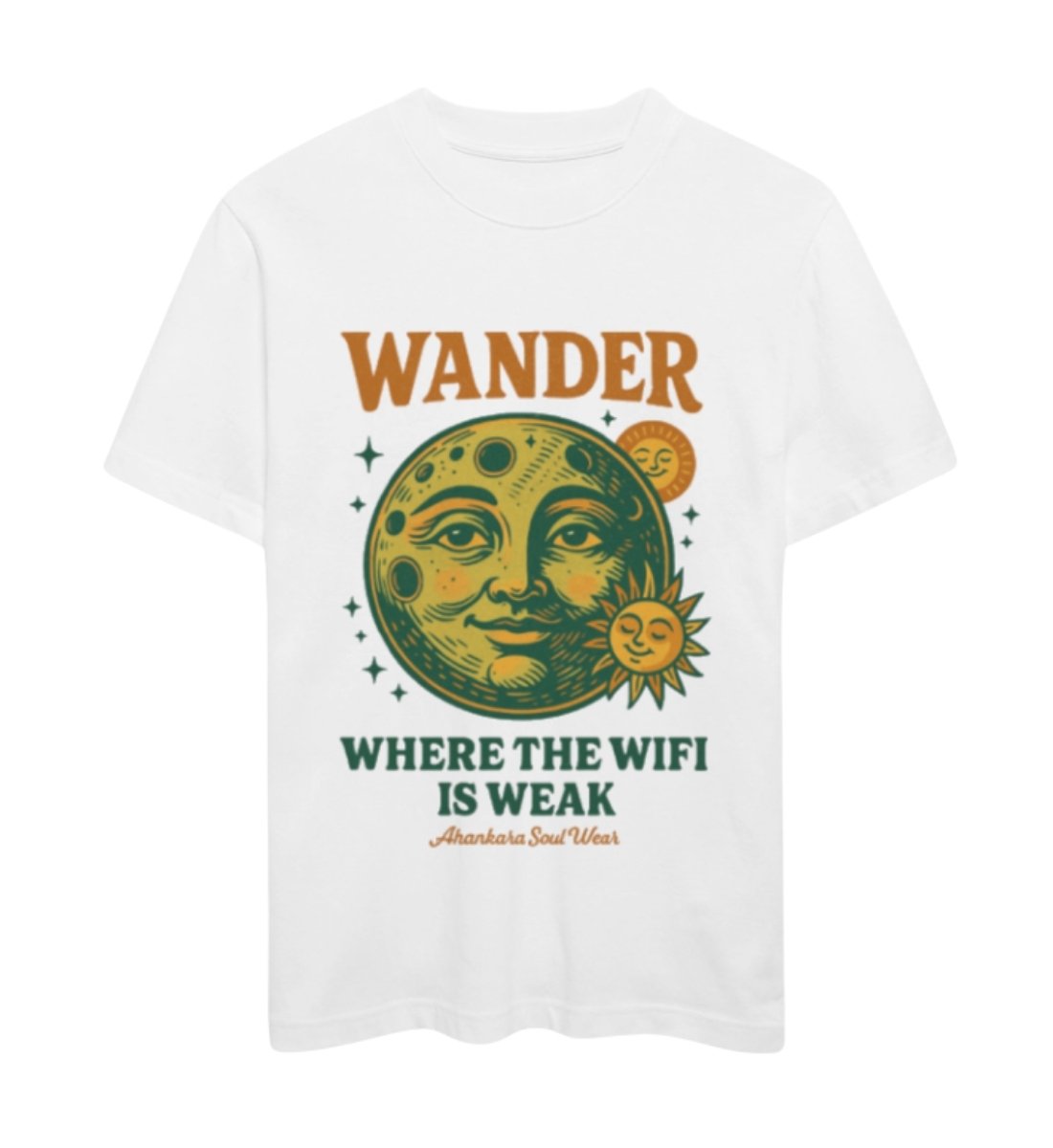 Retro T Shirt mit Wander Print Weiß
