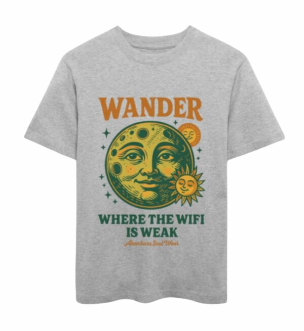 Retro T Shirt mit Wander Print grau