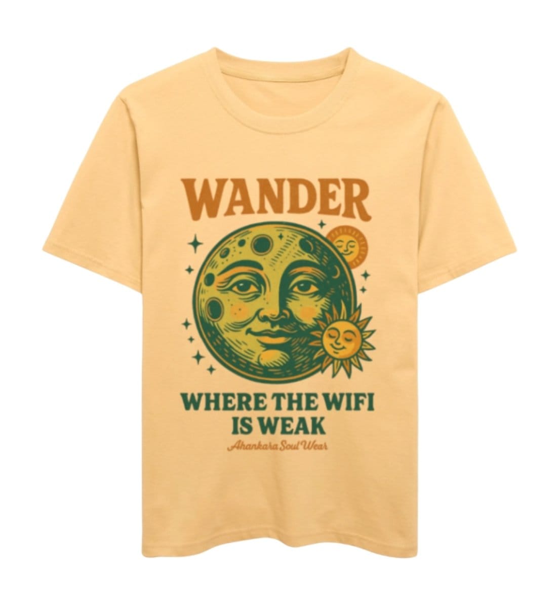 Retro T Shirt mit Wander Print retro Gelb
