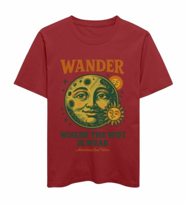 Retro T Shirt mit Wander Print Erdrot
