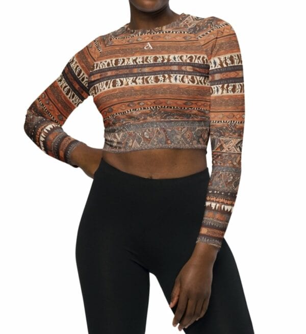 Crop Top Boho Langarm Earth