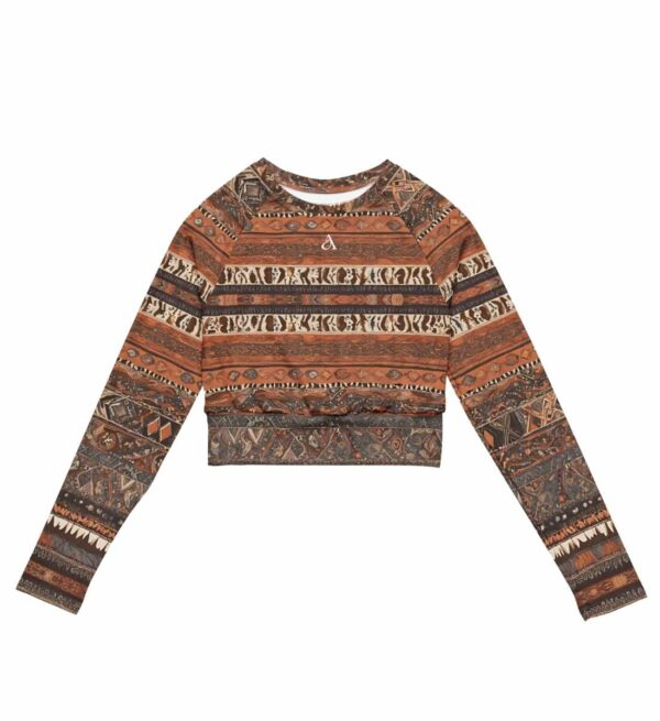 Langarm Crop Top Boho Earth Vorne
