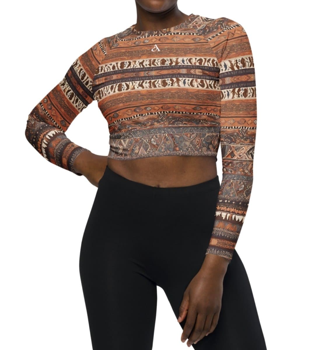 Crop Top Boho Langarm Earth