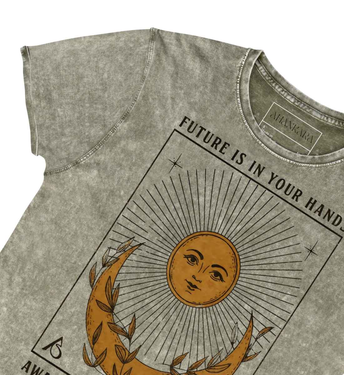 Denim Shirt Retro Print Moonstone Army Green Details