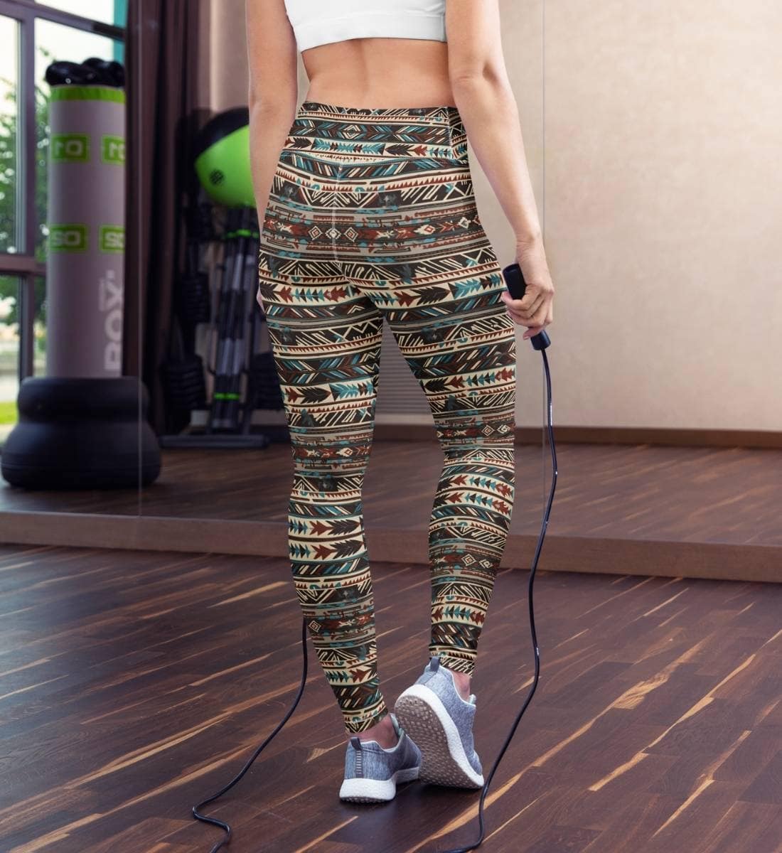 Leggings für Sport Damen mit Boho Muster