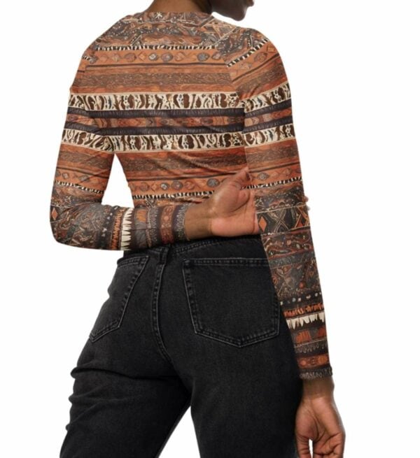 Langarm Crop Top Boho Earth