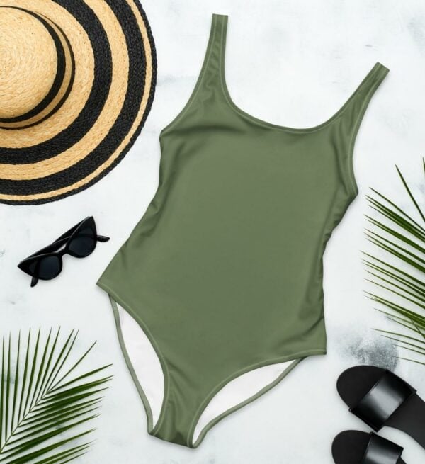 Retro Badeanzug Militär Grün