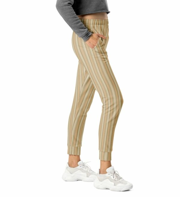 Retro Jogginghose für Damen gestreift beige