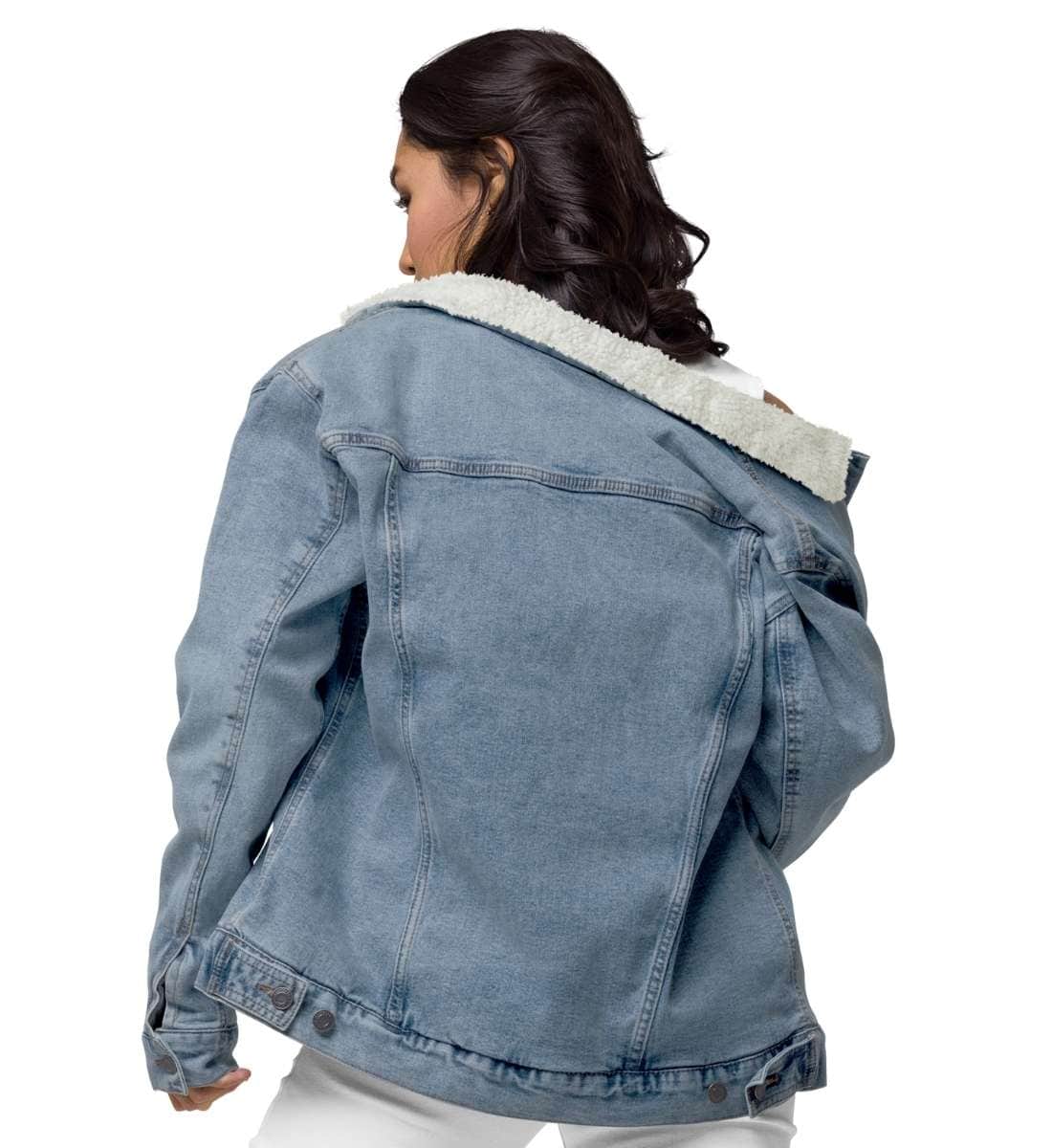 Sherpa Jacke Damen Jeans gefüttert Rückseite