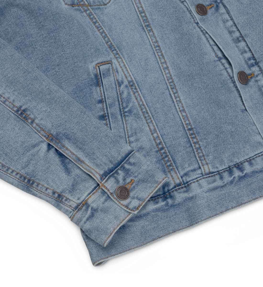 Sherpa Jacke aus Jeans mit Sherpa Innenfutter Detailfoto