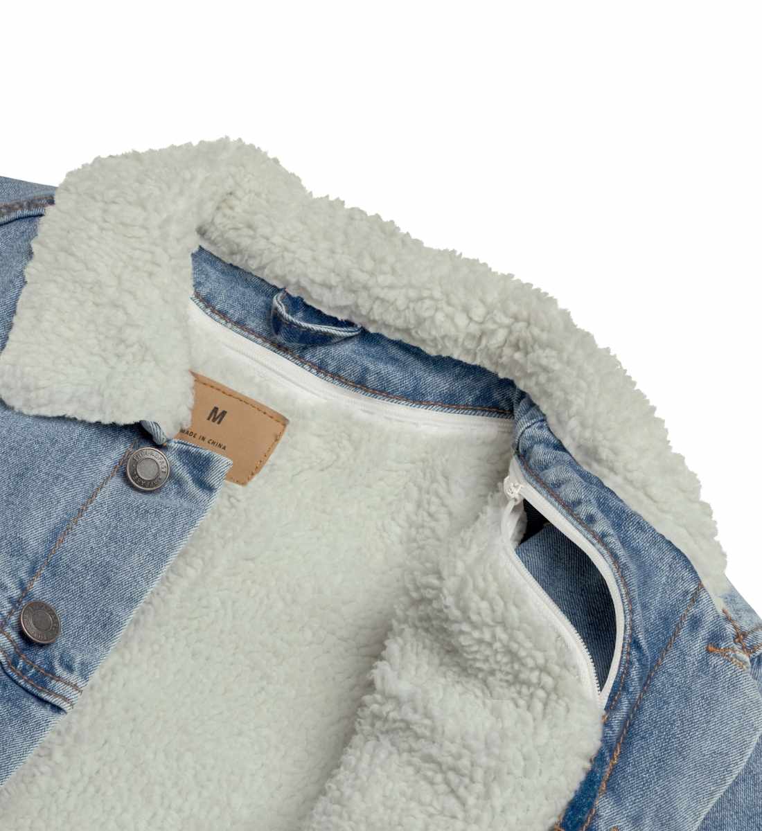 Sherpa Jacke aus Jeans mit Sherpa Innenfutter