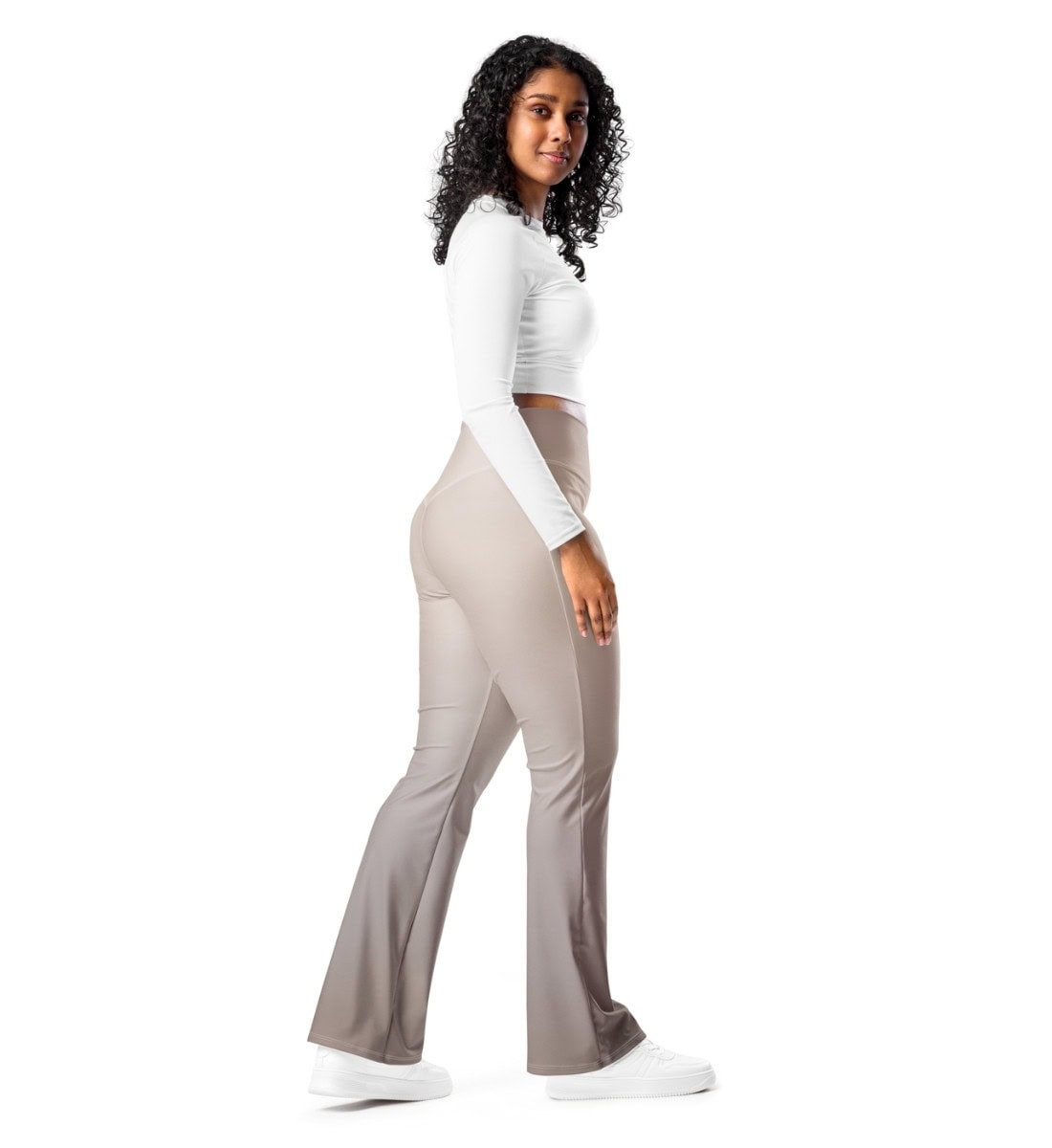 Sportleggings mit Schlag für Damen und hohem Bund