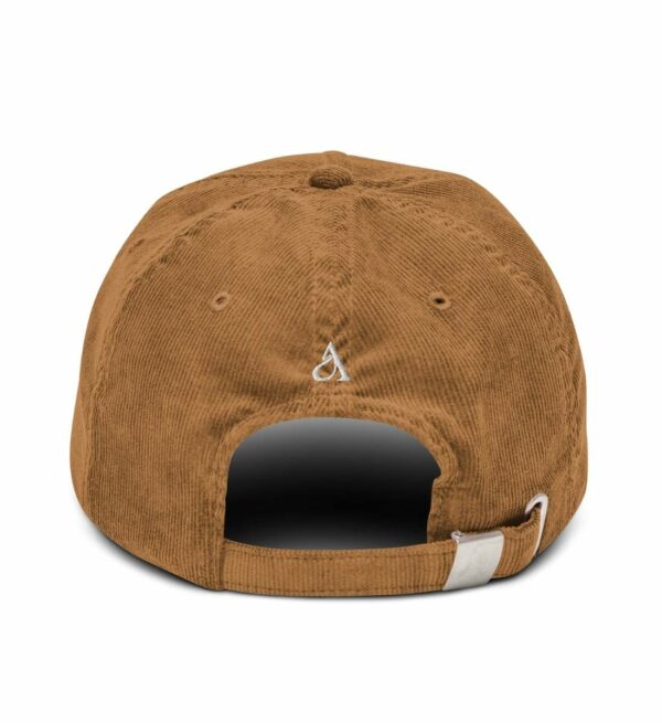 Vintage Cap in Beige-Camel aus Cord Rückseite