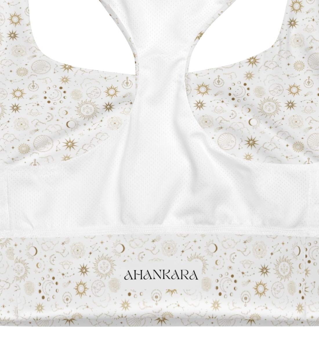 Yoga BH Galaxy mit Sonne Mond und Sternen Details