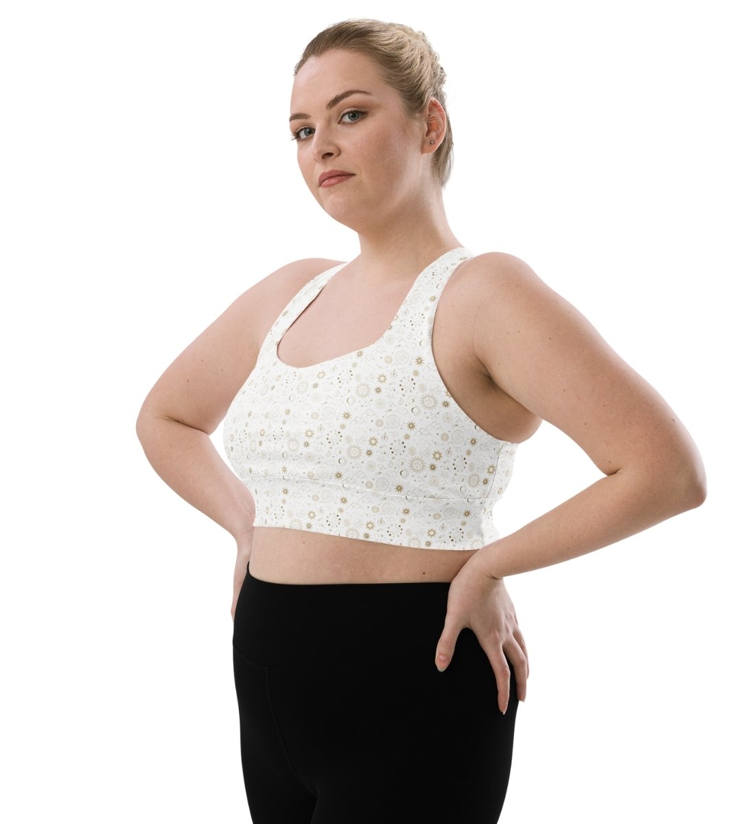 Yoga BH Galaxy mit Sonne Mond und Sternen Blickdicht