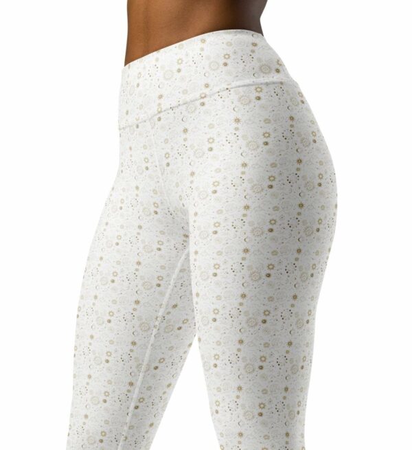 Yoga Leggings Galaxy mit Goldenen Sternen, Sonne und Mond