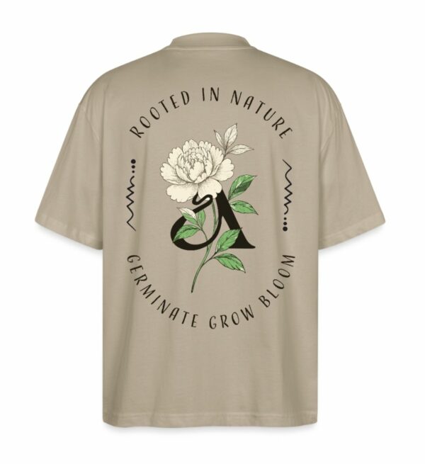 Oversized Shirt mit Peonia Backprint, Pfingstrose Retro Style, steingrau (beige)