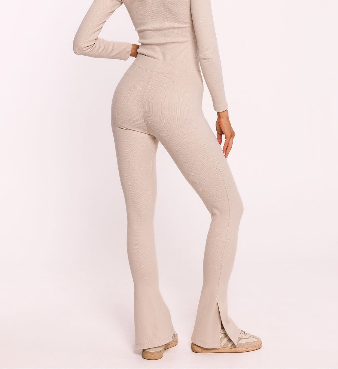 Leggings gerippt Hell Beige