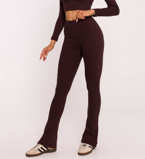 Leggings gerippt Kastanienbraun