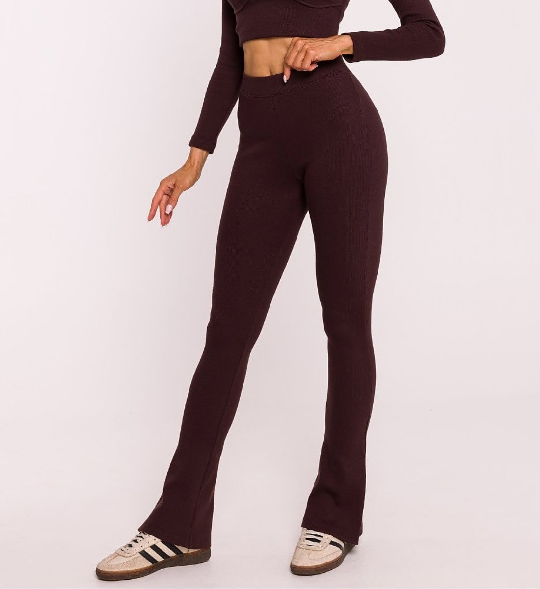 Leggings gerippt Kastanienbraun