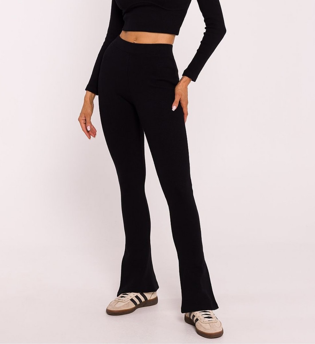 Leggings gerippt Schwarz