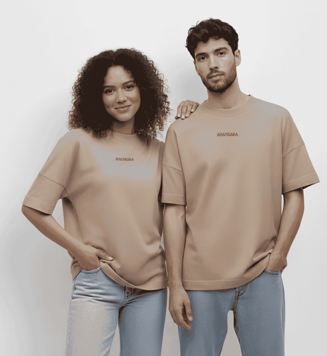 Oversized Shirt mit Retro Backprint Pfingstrose, Weit geschnitten für Damen und Herren