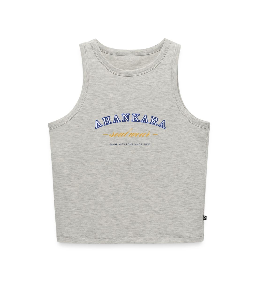 Crop Top mit College style Print, Retro Look, Grau