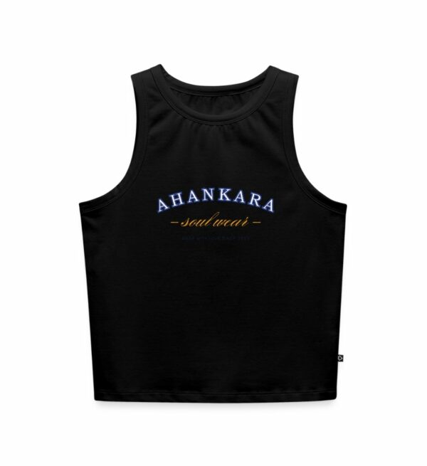 Crop Top mit College style Print, Retro Look, schwarz