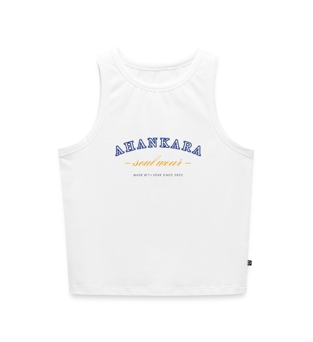 Crop Top mit College style Print, Retro Look, weiss