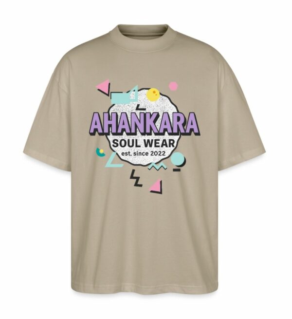 Oversized T Shirt 90s Pop Art Steingrau