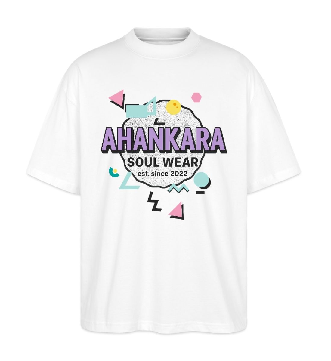 Oversized T Shirt 90s Pop Art weiss