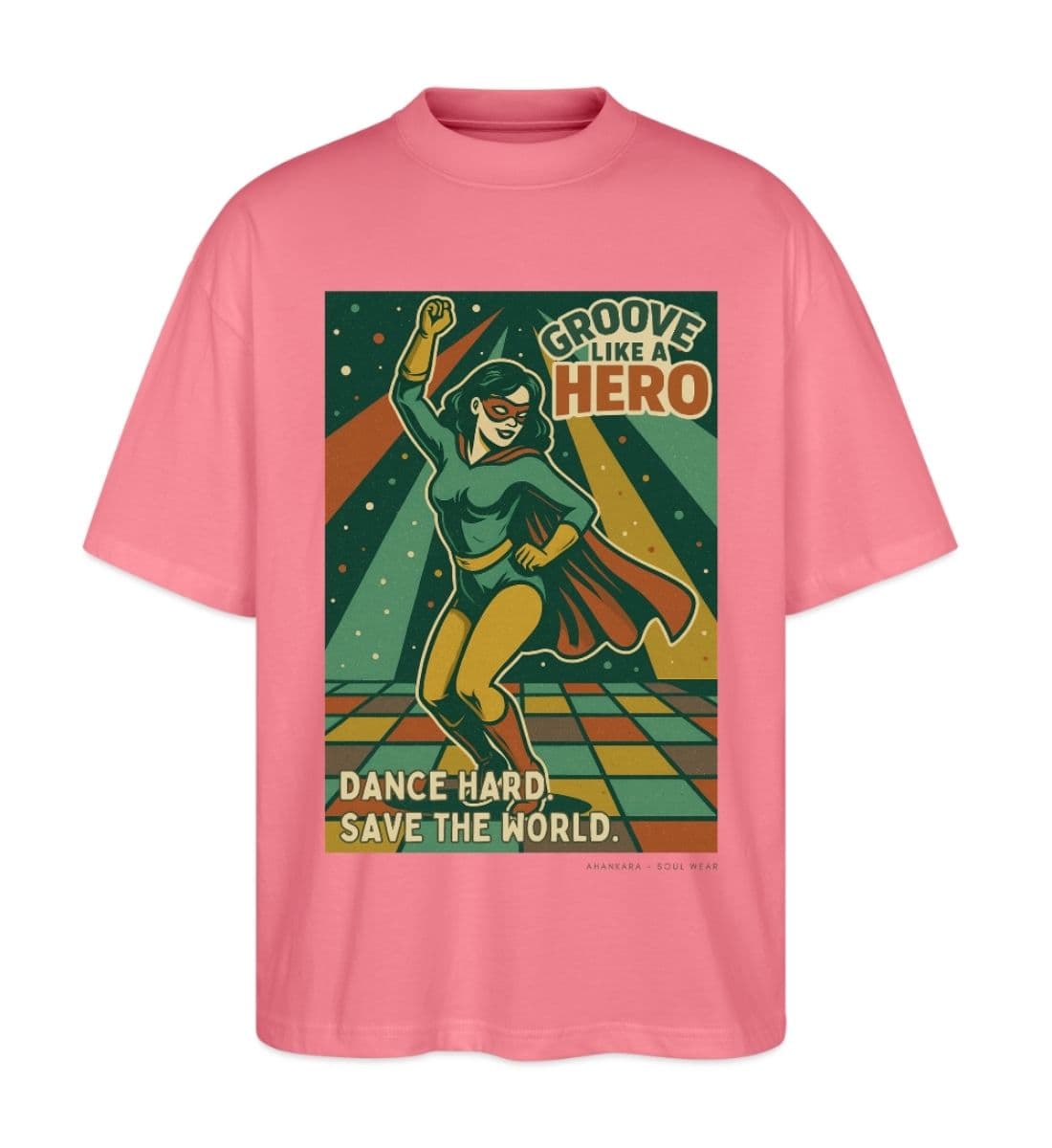 Oversized Shirt im 80s Comic Style, Farbe Pink