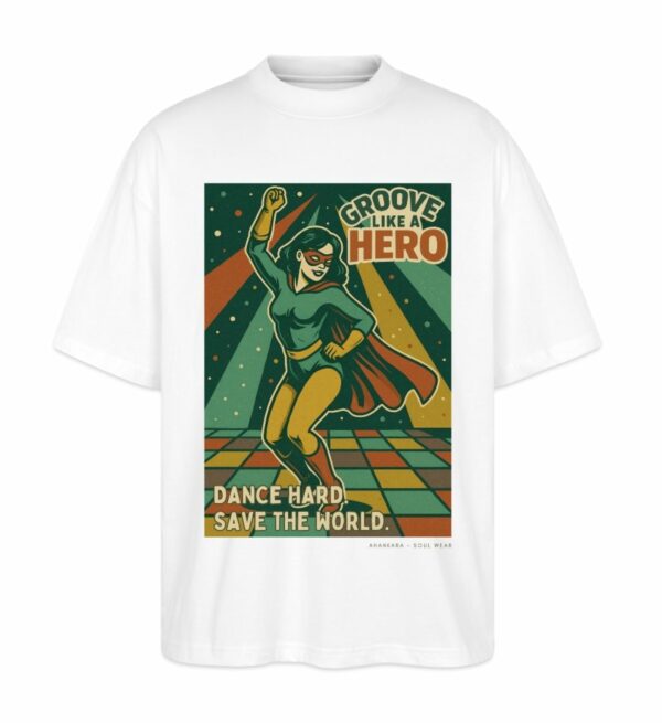 Oversized Shirt mit 80s Comic Print, Farbe weiss