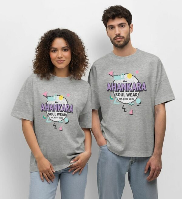 Weites bequemes Oversized Shirt grau im retro style pop art