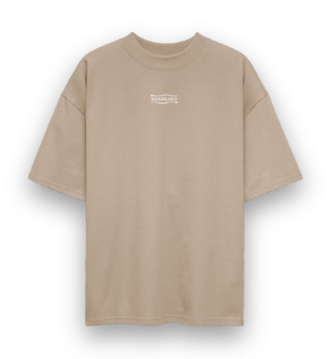 Oversized Shirt mit Vintage Tribal Logo beige