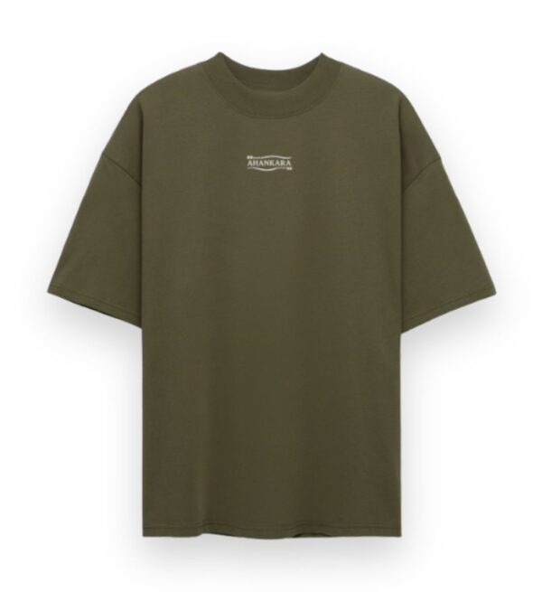 Oversized Shirt mit Vintage Tribal Logo khaki