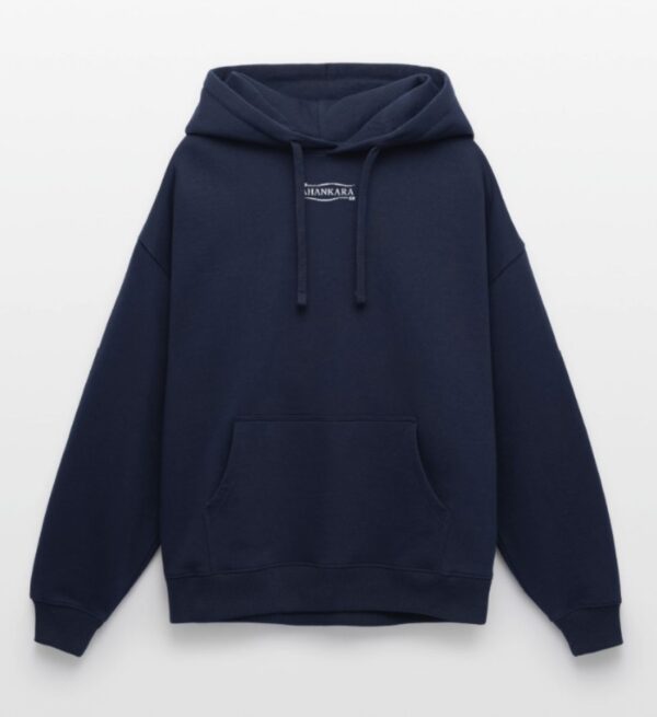Oversized Hoodie mit Ahankara Tribal Logo im Vintage Stil, navy