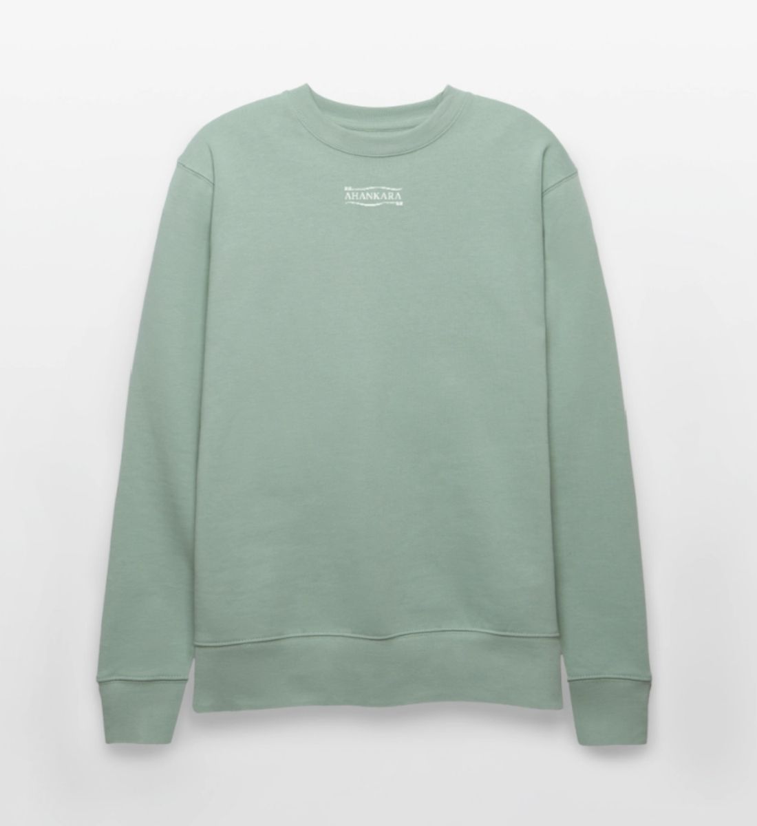 Relaxed Sweatshirt mit Tribal Logo im Vintage Stil von Ahankara, helles grau-grün