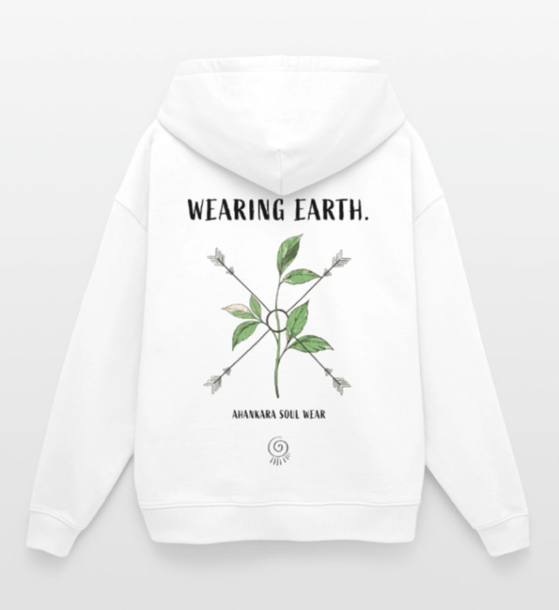 Oversized Hoodie Earth Backprint Weiß